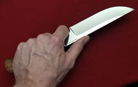 # B-002. Hunting knife. 6.3". D2. 62 HRC. Bronze. Stabilized Rosewood.