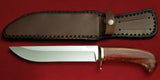 # B-003. Hunting knife for wide hand. D2. 8.5". 62 HRC. Bronze. Bubinga.