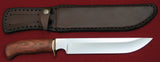 # B-004. Hunting knife. 9.2". D2. 62HRC. Bronze. Bubinga.