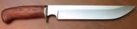 # B-004. Hunting knife. 9.2". D2. 62HRC. Bronze. Bubinga.