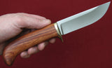 # B-009. Hunting knife. 4.6". D2. 62 HRC. Bronze. Bubinga.