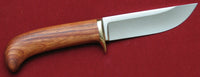 # B-009. Hunting knife. 4.6". D2. 62 HRC. Bronze. Bubinga.