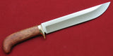 # B-010. Hunting knife. 8.3". D2. 62 HRC. Bronze. Bubinga.