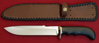 # B-014. Hunting knife. 8.1". D2. 62 HRC. Bronze. Indian Ebony wood.