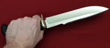 # B-014. Hunting knife. 8.1". D2. 62 HRC. Bronze. Indian Ebony wood.