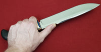 # B-014. Hunting knife. 8.1". D2. 62 HRC. Bronze. Indian Ebony wood.