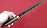 # B-015. Hunting knife. 8.1". D2. 62 HRC. Bronze. Ziricote.