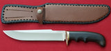 # B-015. Hunting knife. 8.1". D2. 62 HRC. Bronze. Ziricote.