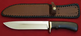 # B-016. Hunting knife. 8.1". D2. 62 HRC. Bronze. Ziricote.