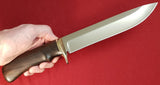 # B-016. Hunting knife. 8.1". D2. 62 HRC. Bronze. Ziricote.