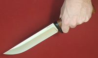 # B-035. Hunting knife. 8.5". D2. 62 HRC. Micarta Guard. Roasted Bird's Eye Maple.