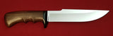 # B-038. Hunting knife. 7.0". D2. 62 HRC. Micarta Guard. Walnut wood.